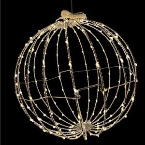 15” Silver Wire Sphere Holiday Decorative Orb, Indoor/Outdoor Accent Lighting